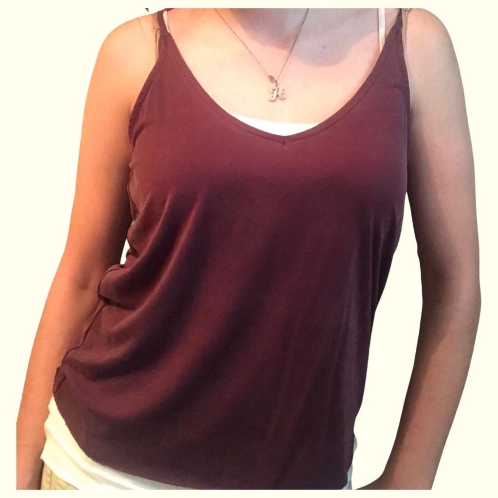 Me to We plum colored tank
